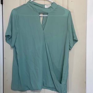 Mint short sleeve blouse
